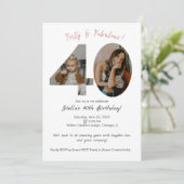 40歳パーソナライズされた誕生日フォト招待状 招待状 (スタンド正面)