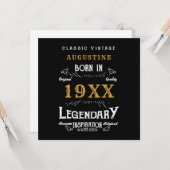 40歳パーソナライズされた誕生日レトロブラック金ゴールド カード (正面/裏面インサイチュ)