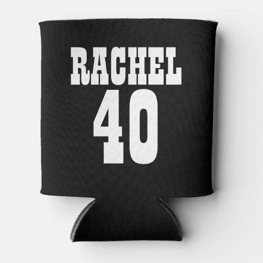 40歳パーソナライズされた誕生日白黒クーラーボックス 缶クーラー (正面)