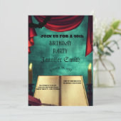 40歳パーティーゴシック赤招待状 招待状 (スタンド正面)