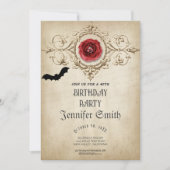 40歳パーティーゴシック赤招待状 招待状 (正面)