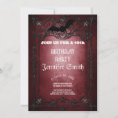 40歳パーティーゴシック赤招待状 招待状 (正面)