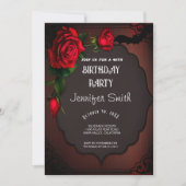40歳パーティーゴシック赤招待状 招待状 (正面)