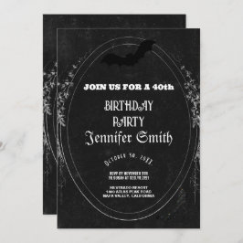 40歳パーティーゴシック赤招待状 招待状