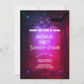 40歳パーティーゴシック赤招待状 招待状 (正面)