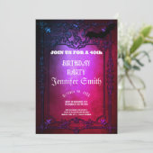 40歳パーティーゴシック赤招待状 招待状 (スタンド正面)