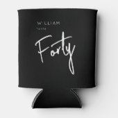 40歳パーティーメンズクラシックブラック 缶クーラー (正面)