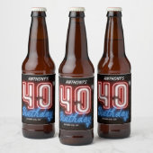 40歳パーティー80年代レトロネオンサインカスタム ビールラベル (ボトル)