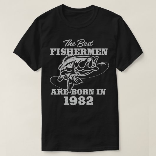40歳フィッシャーマン_魚釣り1982 40歳 Tシャツ (デザイン正面)