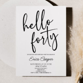 40歳ミニマルのエレガント誕生日パーティー 招待状