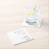 40歳ミニマルの誕生日パーティー スクエアペーパーコースター (インサイチュ)