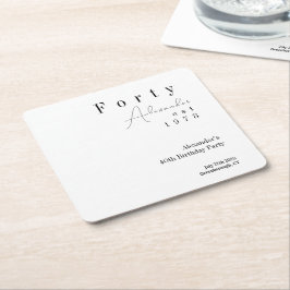 40歳ミニマルの誕生日パーティー スクエアペーパーコースター