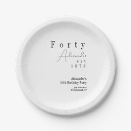 40歳ミニマルの誕生日パーティー ペーパープレート
