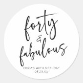 40歳ミニマルの誕生日パーティー ラウンドシール (正面)