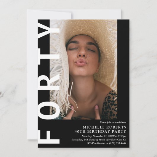40歳モダンのパーティの招待状 招待状 (正面)