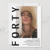 40歳モダンのパーティの招待状 招待状 (正面)