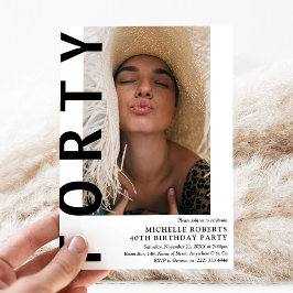 40歳モダンのパーティの招待状 招待状