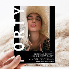 40歳モダンのパーティの招待状 招待状