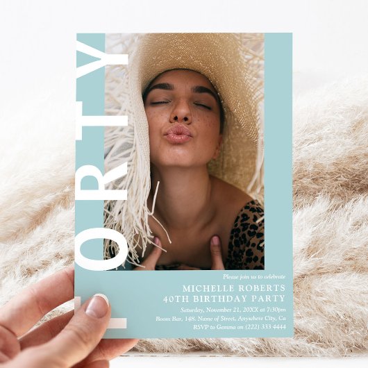 40歳モダンのパーティの招待状 招待状