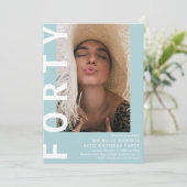 40歳モダンのパーティの招待状 招待状 (スタンド正面)