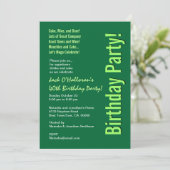 40歳モダンのパーティーグリーンテンプレート 招待状 (スタンド正面)