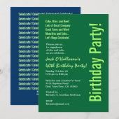 40歳モダンのパーティーグリーンテンプレート 招待状 (正面/裏面)