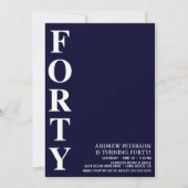 40歳モダンの写真40歳のパーティー 招待状 (正面)