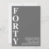 40歳モダンの写真40歳のパーティー 招待状 (正面)