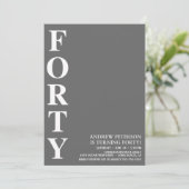 40歳モダンの写真40歳のパーティー 招待状 (スタンド正面)