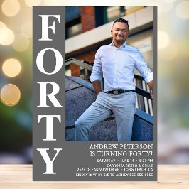 40歳モダンの写真40歳のパーティー 招待状