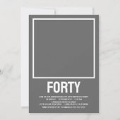 40歳モダンの写真40歳のパーティー 招待状 (正面)