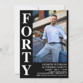 40歳モダンの写真40歳のパーティー 招待状 (正面)