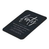 40歳モダンの誕生日のシンプルスクリプスタイリッシュト写真 マグネット (左側)