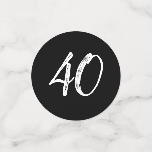 40歳モダンの誕生日の節目のカスタム コンフェッティ (スモール正面)