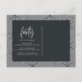 40歳モダンの誕生日シンプルのスタイリッシュスクリプエレガントト インビテーションポストカード (裏面)