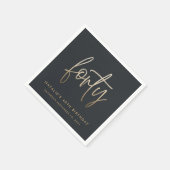 40歳モダンの誕生日シンプルのスタイリッシュスクリプエレガントト スタンダードカクテルナプキン (角)