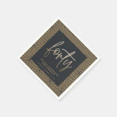 40歳モダンの誕生日シンプルのスタイリッシュスクリプエレガントト スタンダードカクテルナプキン (角)