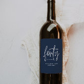 40歳モダンの誕生日シンプルのスタイリッシュスクリプエレガントト ワインラベル