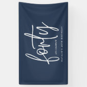 40歳モダンの誕生日シンプルのスタイリッシュスクリプエレガントト 横断幕 (縦)