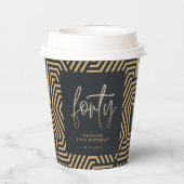 40歳モダンの誕生日シンプルのスタイリッシュスクリプエレガントト 紙コップ (裏面)