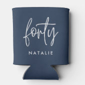 40歳モダンの誕生日シンプルのスタイリッシュスクリプエレガントト 缶クーラー (裏面)