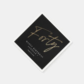 40歳モダンの誕生日シンプルスタイリッシュエレガント スタンダードカクテルナプキン (角)