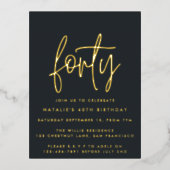 40歳モダンの誕生日シンプルスタイリッシュエレガント 箔シーズンポストカード (正面)