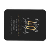 40歳モダンの誕生日タイポグラフィブラック&金ゴールド マグネット (横)