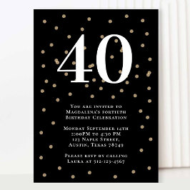 40歳モダンの誕生日パーティの招待状 招待状