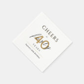 40歳モダンの誕生日パーティーに古典的な応援 スタンダードカクテルナプキン (角)