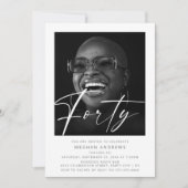 40歳モダンの誕生日パーティーへの招待 招待状 (正面)