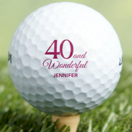 40歳モダンの誕生日パーティーシンプルピンクゴルフボール ゴルフボール