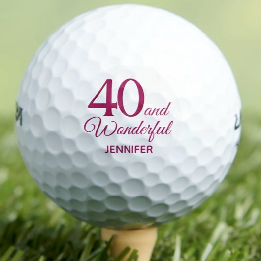 40歳モダンの誕生日パーティーシンプルピンクゴルフボール ゴルフボール