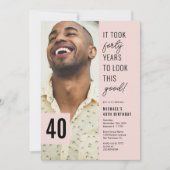 40歳モダンの誕生日パーティー 招待状 (正面)